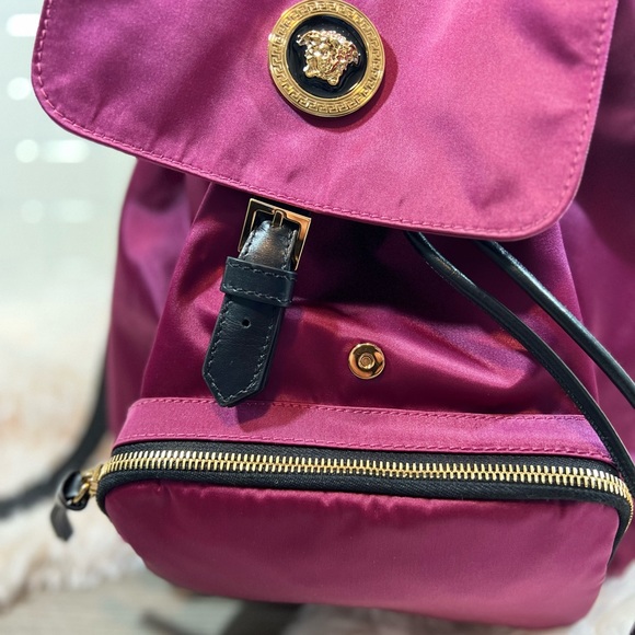 Versace Burgundy Nylon Backpack - Picture 6 of 10